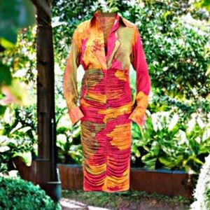 Andrea Iyamah Taka Mesh Midi Skirt NWT Small MSRP $270